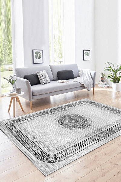 Halise Home Kaymaz Tabanlı Yıkanabilir Baskılı Halı Yolluk