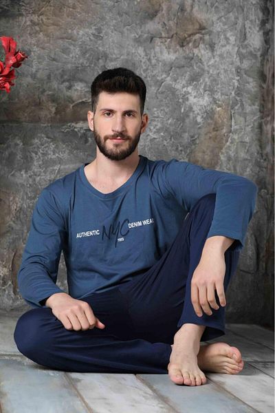CALİA Σετ ανδρικών πιτζάμες - Crew Neck, εμπριμέ μπροστά