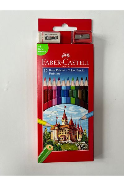 Faber Castell 12 Pieces of Dry Paint Butterflies - Eraser and Penciltrash Gift