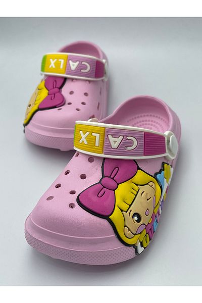 Hızlı Al Children's Baby Sandals with Princess Figure - Cross Slippers