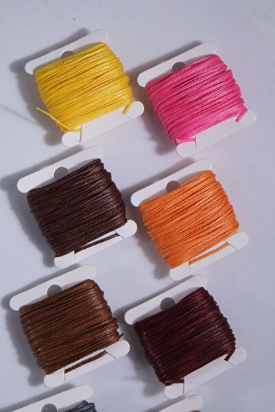 Eskişehir hobi sanat 10 ألوان مشمعة - خيط 1 مم 10 أمتار (إجمالي 100 متر) لقلادة المجوهرات وسوار السرج