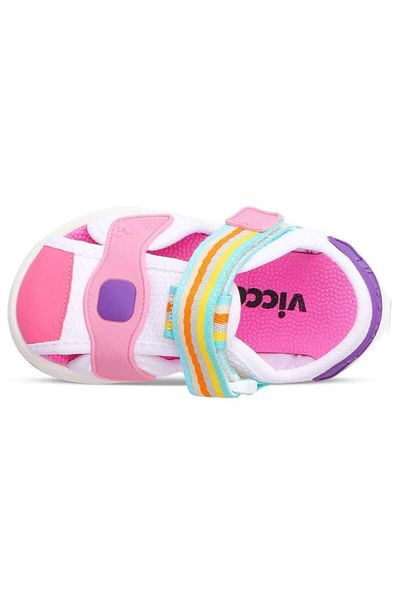 Vicco Flow II 332.B24y.202 - White and Pink Baby Sandals