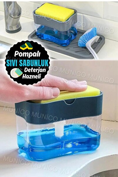 Munico Bulaşık Deterjanı Dağıtıcısı Mutfak Süngeri Tutucu Köpük Şişe Dağıtıcı...