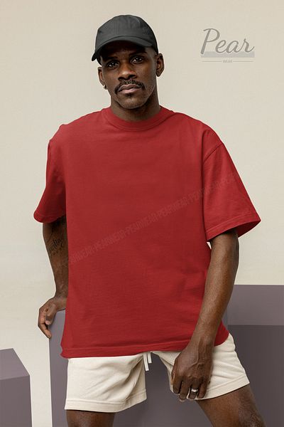 Pear Wear Ανδρικό μπλουζάκι Oversize βαμβακερό - T-shirt με λαιμόκοψη