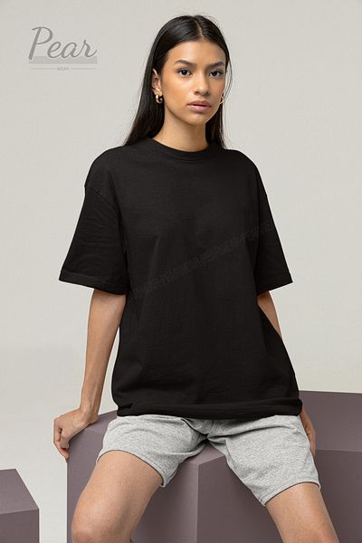 Pear Wear Tricou supradimensionat pentru femei din bumbac - Tricou cu gât crew