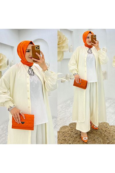 FIRSTESLEM Alisa Tunic and Trousers Double Patterned Set