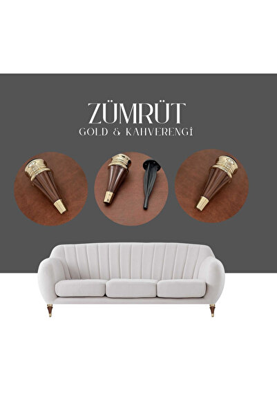 KOLDOOR Zümrüt Kahve Gold  Mobilya Koltuk Ayağı Chester Komidin Tv Ünitesi Ve...