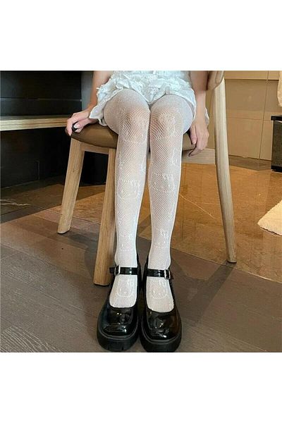 Touz Moda Hello Kitty Gothic Λευκό καλσόν