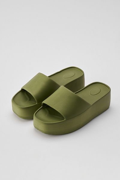 OZYO Simi Khaki Eva Platform - High Sole Beach Summer Daily Slippers