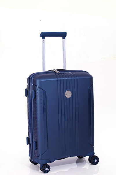 Pierre Cardin 7060 3'LÜ SET Ultra Light Hafif Lüks Polipropilen Kırılmaz Tekerlekli Valiz LACİVERT