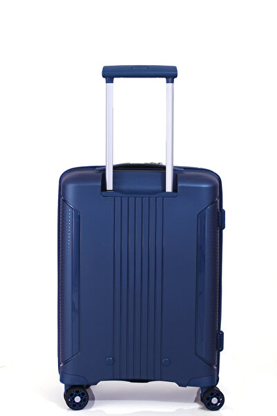 Pierre Cardin 7060 3'LÜ SET Ultra Light Hafif Lüks Polipropilen Kırılmaz Tekerlekli Valiz LACİVERT