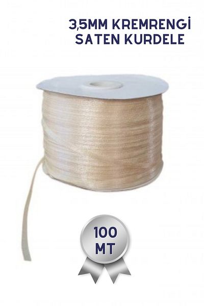Netsan Etiket Σατέν Κορδέλα Κρέμα 3,5mm - 100mt