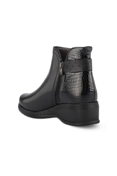 Forelli Sude-k Kadın Deri Comfort Bot Siyah
