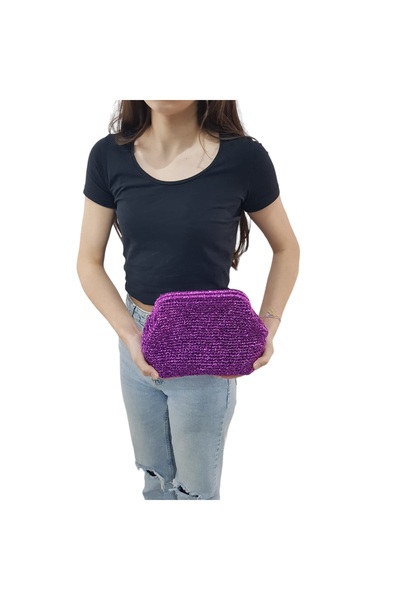 Desaryou METALİK BURSLU ÇANTA - MOR