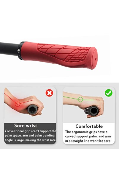 Cross Crosssell Avuç İçi Destekli Ergonomik Scooter / Bisiklet Elcik Kırmızı