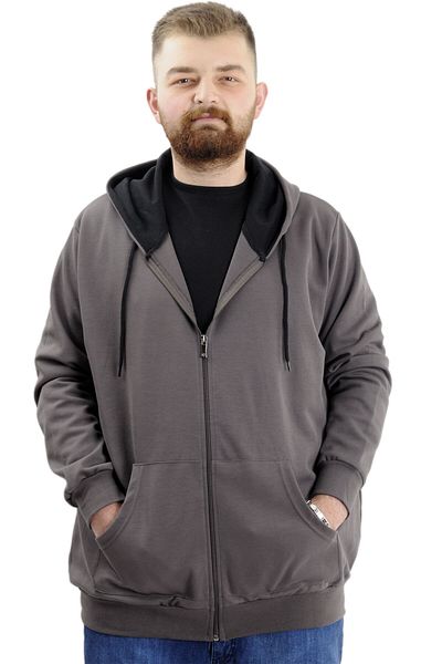 ModeXL Ανδρική ζακέτα - Mode XL με φερμουάρ Kapson, Ατσάλινο Interlock, 21600 Smoked