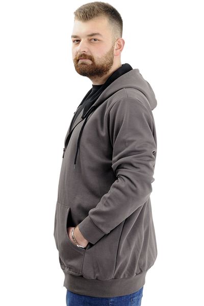 ModeXL Ανδρική ζακέτα - Mode XL με φερμουάρ Kapson, Ατσάλινο Interlock, 21600 Smoked