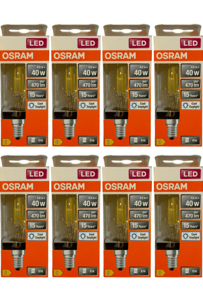 Osram 4W (40W) 6500K (Beyaz Işık) E14 Duylu Eski Tip Görünümlü Led Ampul (8 A...