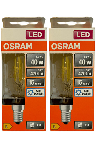 Osram 4W (40W) 6500K (Beyaz Işık) E14 Duylu Eski Tip Görünümlü Led Ampul (2 A...
