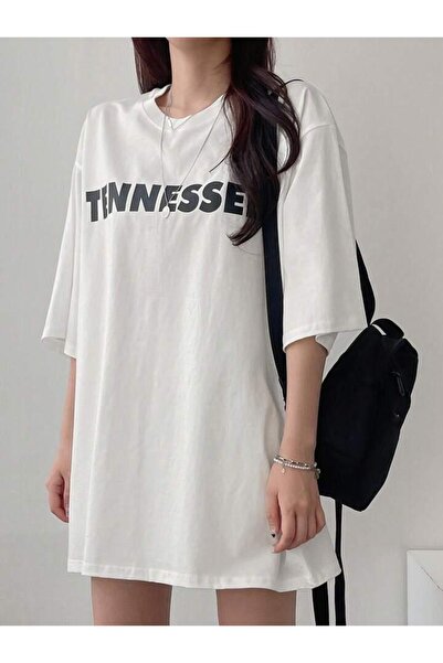 AFROGİYİM Γυναικείο μπλουζάκι με στάμπα Vennesse Oversize