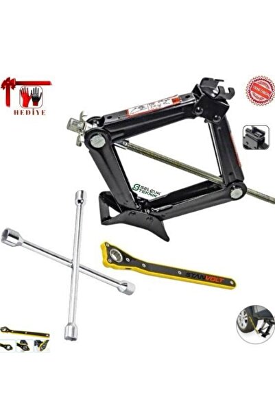 STANVOLT Kriko CırCır Kollu 1,5 Ton ve Bijon Anahtarı hediye 2'li Set