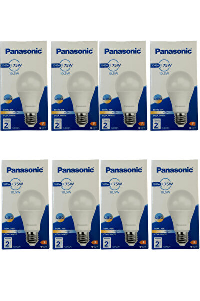 PANASONIC 10,5W (75W) 6500K (Beyaz Işık) E27 Duylu Led Ampul (8 Adet)