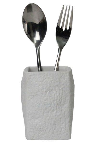 Evene Countertop Cutlery Decorative Upright Cutlery Holder Cylinder Cutlery White Color Model 7