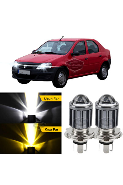 ŞüsCarOto Aksesuar Dacia Logan 2009-2020 Uyumlu Mercekli Far Ampulü Led Xenon...