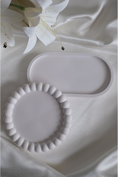 LOVE TASARIM ATÖLYESİ Dekoratif - 2'li set-Oval Tabakve Bubble Tabak - Sunuml...