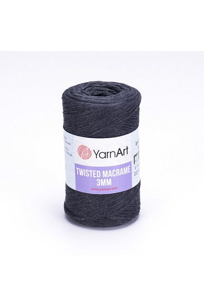Yarnart Twisted Macrame 3 Mm - Μακραμέ Πλεκτό Νήμα Μαύρο-758