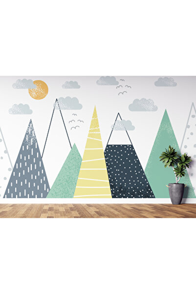 LOTUS AURA İskandinav Tarzı Duvar Kağıdı,Renkli Dağ Duvar Resmi,Çocuk Odası Duvar Posteri