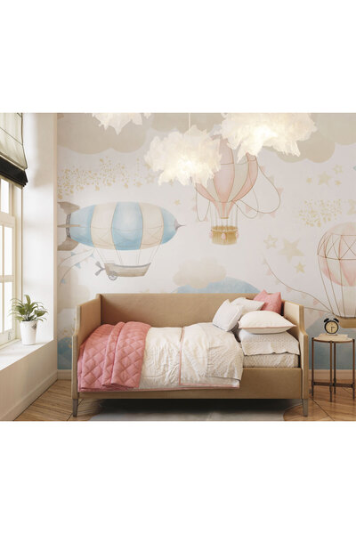 LOTUS AURA Zeplin Temalı Duvar Kağıdı,Gökkuşağı Duvar Resmi,Çocuk Odası Duvar...