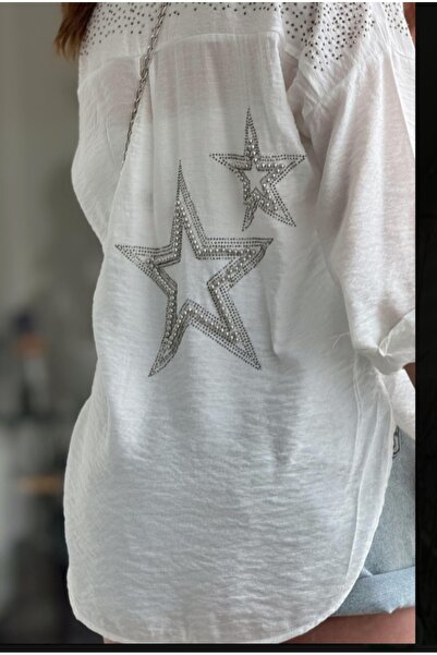 ak triko Ayrobin Linen Shirt - Stone Detailed