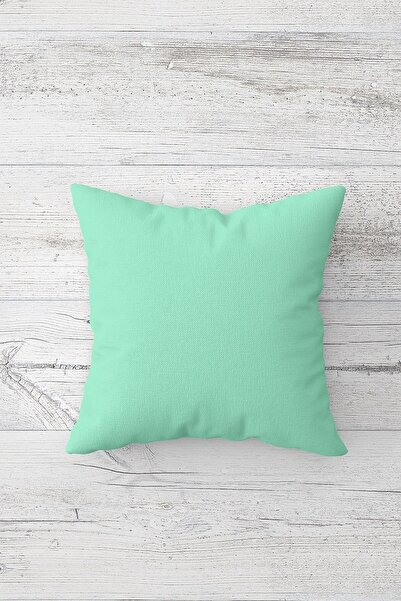 farbala Solid Color Mint Green One Side Printed Hidden Zipper Pillowcase Throw Pillow Sofa Pillowcase
