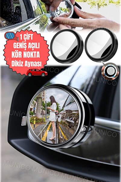 Munico 1 Çift Araba Kör Nokta Aynası Yuvarlak Araba Dikiz Aynası Motosiklet A...