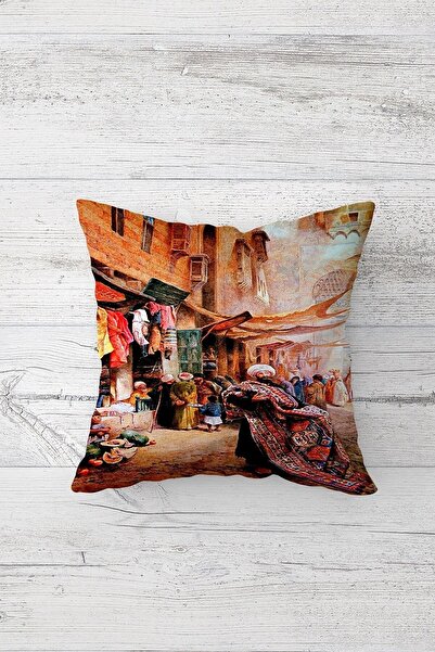 farbala Ottoman Bazaar Patterned Single Side Printed Hidden Zipper Pillow Case Throw Pillow Pillow Case