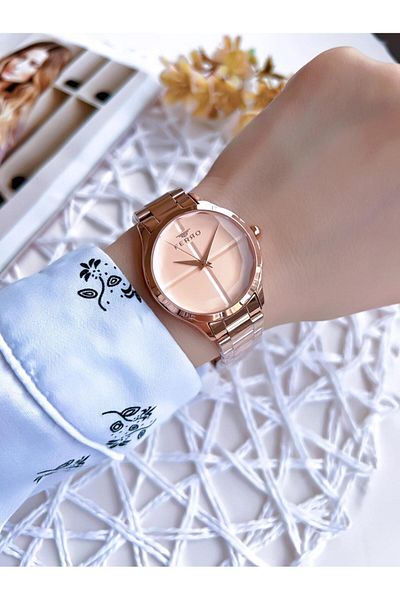 FERRO Rose Gold 3 ATM Water Resistant Special Design Women's Wristwatch - BFL21250AWT-C4