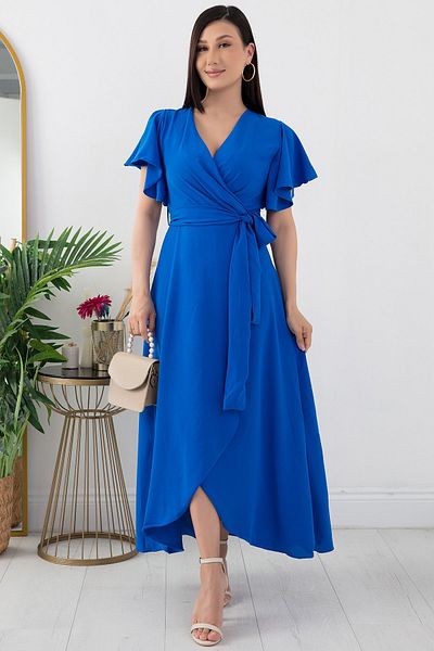 PULLIMM Rochie înfășurată - mâneci cu volan, model 1045-3095