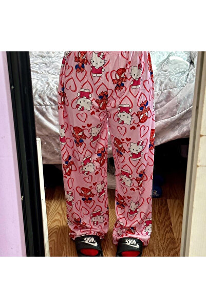 Gofeel Hello Kitty & Spider-Man Detail Unisex Pembe Eşofman Altı