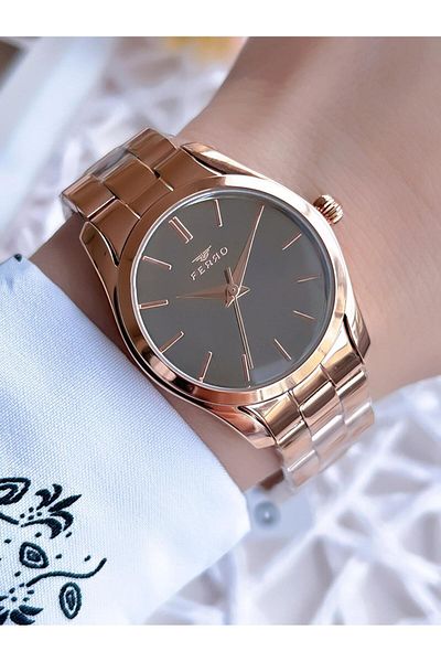 FERRO Rose Gold 3 ATM Water Resistant Special Design Women's Wristwatch - BF21071AWT
