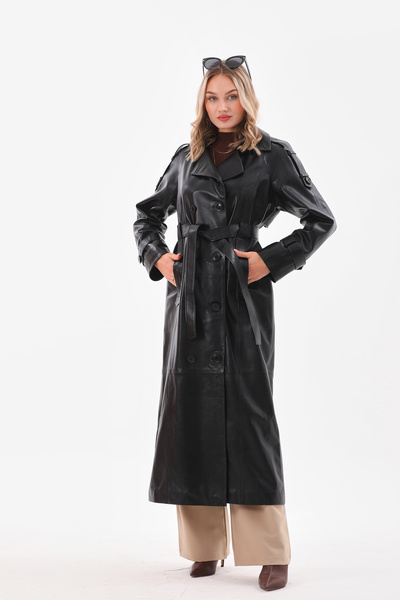 Metins Leather Kadın Deri Pardesü