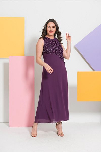 EVEN plus size Leafy Plus Size Long Evening Dress
