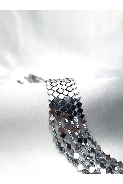 Yüksel Boncuk 6 mm Clover Hematite - Van Cleef Ασημένια Σειρά Φυσικής Πέτρας
