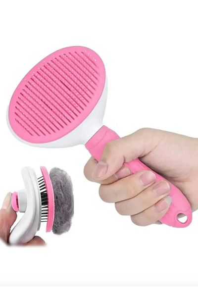 Nursoft Automatic Pets Brush with Keys - Cat Dog Hair Collector Comb
