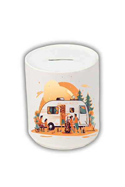 lili hediyelik Piggy Bank pentru economisirea banilor - Imprimat cu tema rulotei