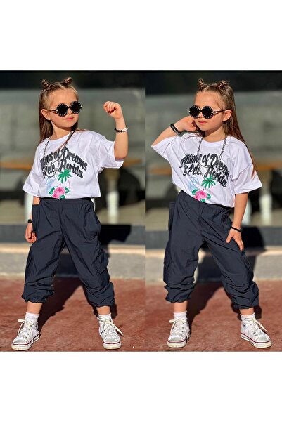 YİGİT BUTİK Yigit Boutique Štampano Komplet za devojčice sa padobranskom tkan...