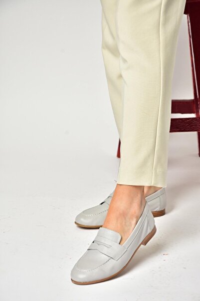 Fox Shoes S944007803 Gray Genuine Leather Women's Ballerinas