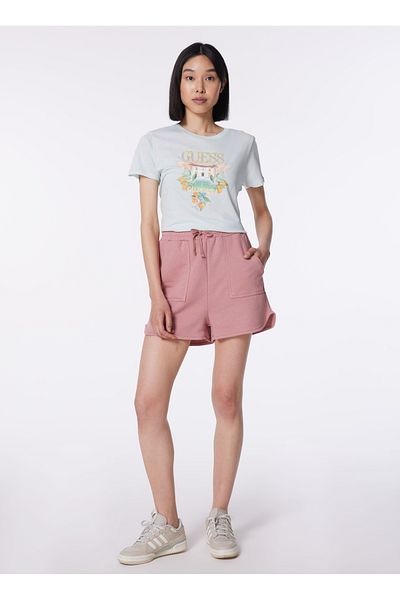 Guess Tricou verde pentru damă cu decolteu rotund W4GI53K9SN1-A72C