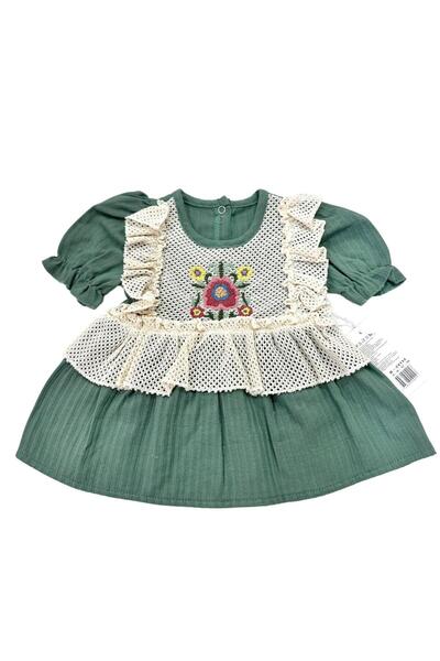 Esterella KIZ BEBEK FIRFIRLI BÜZGÜLÜ MÜSLİN ELBİSE /  MÜSLİN BEBEK ELBİSESİ /...