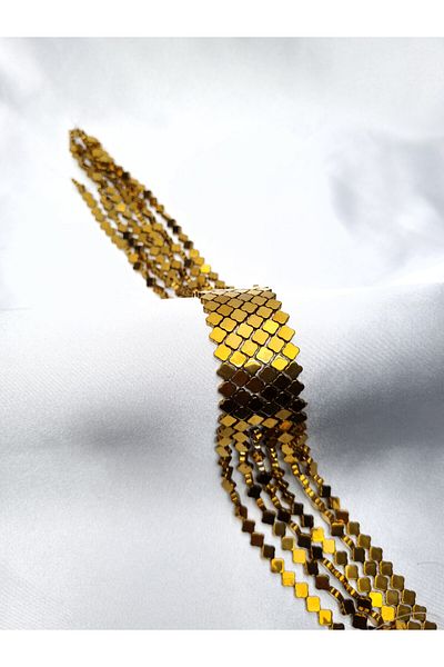 Yüksel Boncuk 6 mm Clover Hematite - Σειρά Χρυσή Φυσική Πέτρα